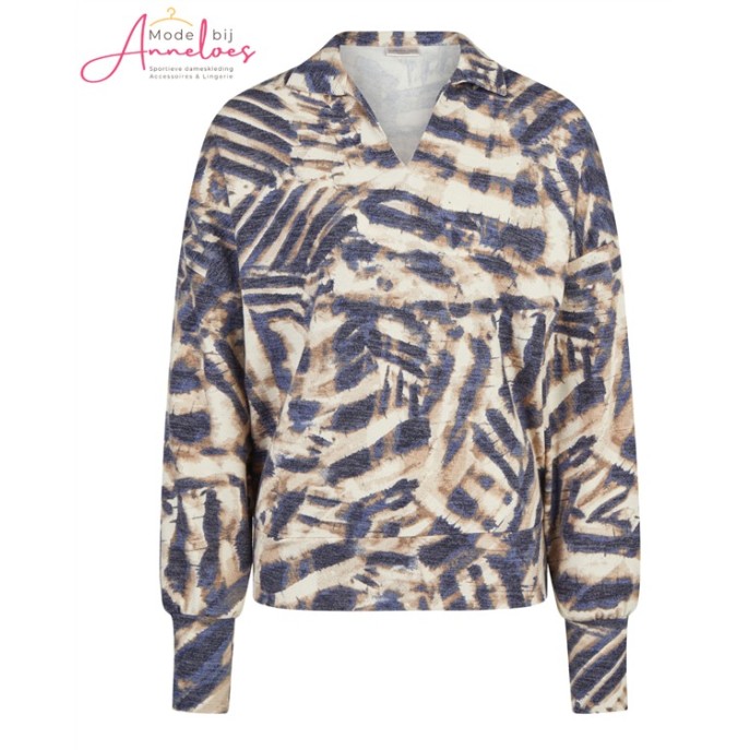 Barbara Lebek shirt 15944062 531 v-hals kraag